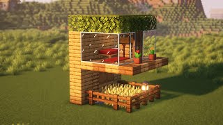 Minecraft COMO FAZER UMA CASA DE MADEIRA 5x5 [upl. by Aiseneg]