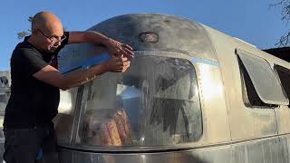 Creative Day  Airstream Renovation  Installing Shower Pan amp Cosmic Dome Paint Job  1978 Argosy [upl. by Yajet]