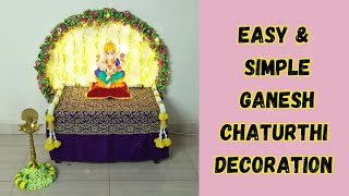 Easy amp Simple Ganesh Chaturthi Backdrop Decoration at home Ganpati Backdrop Decoration [upl. by Ainsley231]