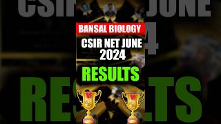 Bansal Biology CSIR NET JUNE 2024 Result 🏆 csirnetresult csirnet csirnetlifesciences jrf phd [upl. by Natale236]