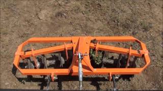 UTV Hitchworks  2 Gang Disc Harrow on a Kubota RTVX1120D [upl. by Eanahs]