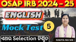 ENGLISHOSAPIRB MOCK TEST5Most important for your upcoming exam osap irbSIODISHA POLICE [upl. by Adnaram11]