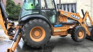 Case 590 Super N Backhoe Spreading Sand [upl. by Delos342]