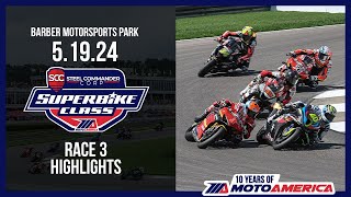 Steel Commander Superbike Race 3 at Alabama 2024  HIGHLIGHTS  MotoAmerica [upl. by Etnomaj]