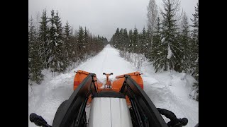 FMG IVALO snow plough opening forest road in deep snow [upl. by Whitehurst]