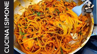 Pasta con sugo di Polpo congelato I segreti per avere un ottimo piatto di pesce con pochi soldi [upl. by Gnoh]