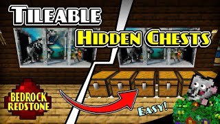 Tileable Hidden Chest  Minecraft Bedrock Redstone Tutorial  MCPE XBOX PS [upl. by Ttekcirc]