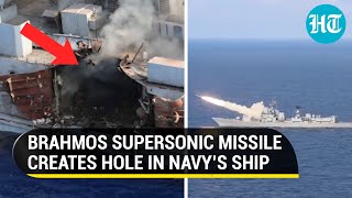 Power of BrahMos How Supersonic missile created big hole in Indian Navy’s abandoned ship [upl. by Salinas540]