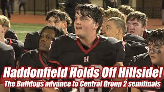 Haddonfield 14 Hillside 7  HS Football  Central Group 2 Quarterfinal  Cormac Flanagan TD [upl. by Adnuhsat71]