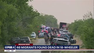 51 adult migrants found dead in tractortrailer in San Antonio survivors hospitalized Updated [upl. by Aivyls]