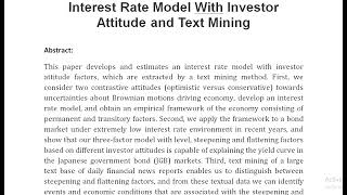 Interest Rate Model With Investor Attitude and Text Mining [upl. by Edivad]