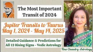 Jupiter transits to Taurus Predictions for all 12 Ascendants Vedic astrology [upl. by Akemehs]