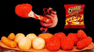 4K MUKBANG 매운 치토스 치즈볼 CHEESY HOT CHEETOS MOZZARELLA STICKS CHEESE BALL EATING SOUND モッパン [upl. by Kelsy488]