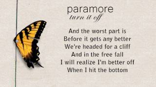 Turn It Off  Paramore Karaoke [upl. by Hornstein]