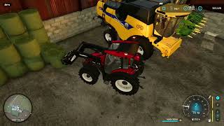 FS22  GRASSLANDS 22 21  LOADING BALES INTO SHED PART 2  FRONT LOADER WORK [upl. by Bidle]