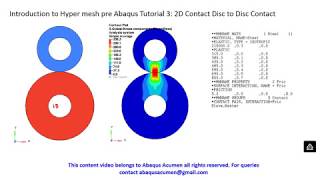 Hypermesh  Abaqus Tutorial 4 Disc To Disc Contact using solid elements [upl. by Luther]