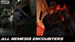 Resident Evil 3  All Nemesis Encounters\Battles 4k [upl. by Carlyle]