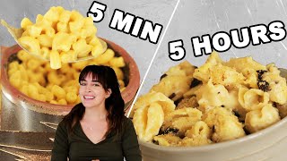 5 Min Vs 50 Min Vs 5 Hour Vegan Mac N Cheese [upl. by Yard]