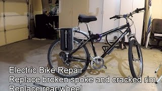 Electric Bike noise problem replace cracked rim broken spoke loose chain [upl. by Harod]