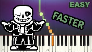 Megalovania  Undertale  EASY Piano Tutorial FASTER [upl. by Booze]