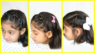 3 Simple amp Cute Hairstyles for Medium Hair  MyMissAnand [upl. by Annol29]