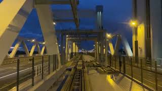 Cab ride train Rotterdam passing the Botlek railway bridge at night 20221117 [upl. by Bedwell]