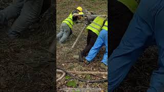 Use A Pneumatic Tool To Drill Holes For Mountain Photovoltaic Piles [upl. by Lednar]