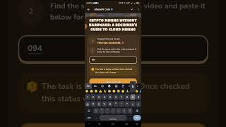 Crypto Mining Without Hardware A Beginner’s Guide to Cloud Mining  Memefi Youtube Video Code [upl. by Dihgirb280]