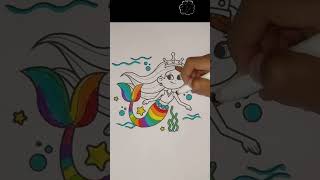 Magical Mermaid Coloring Easy Tutorial for Babies amp Kids [upl. by Reiners553]