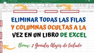 Como eliminar todas las filas y columnas ocultas a la vez en un LIBRO de Excel  Limpia tu libro [upl. by Avehsile]