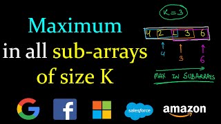 Maximum of all subarrays of size K  Leetcode 239 [upl. by Bonne]