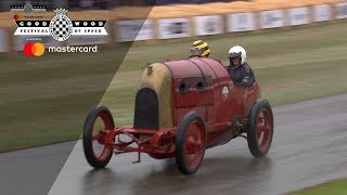 108yearold flamethrowing Fiat S76 Beast of Turin slides up FOS hill [upl. by Idalina]