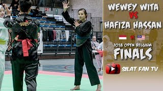 WEWEY VS HAFIZA  PENCAK SILAT OPEN BELGIUM FINALS 2018 [upl. by Ahsa861]