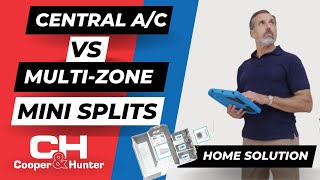 MultiZone Mini Split System vs Central AC in Home 2019 CooperampHunter [upl. by Ydrah]