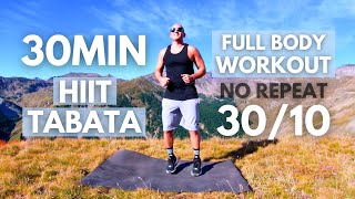 TABATA HIIT 30MIN  Full Body Workout  Tabata 3010 🔥NO REPEAT🔥 [upl. by Hnamik]