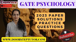 GATE Psychology Paper Solutions 2023  Doorsteptutorcom  MCQs amp MSQs [upl. by Ramahs]