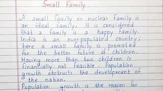 Write a short essay on Small Family [upl. by Dnomder]