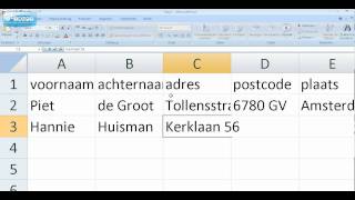 Adreslijst maken in Excel [upl. by Annaoj285]