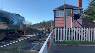 Crediton Station Level Crossing in Devon 02012023 [upl. by Kassie332]