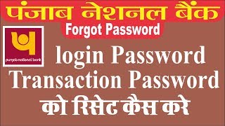 Hindi How To Reset online login password amp Transaction in password punjab national bank [upl. by Grosvenor]