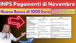 🔔 INPS Pagamenti di Novembre 💰Bonus 100€  Carta Acquisti Ricarica a Sorpresa 📈 [upl. by Idnis]