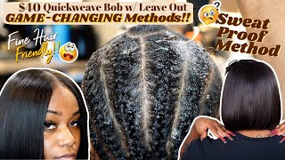 How to 40 Quick Weave Bob w LEAVE OUT  GAMECHANGING METHODS  Laurasia Andrea Natural Hair [upl. by Staci910]