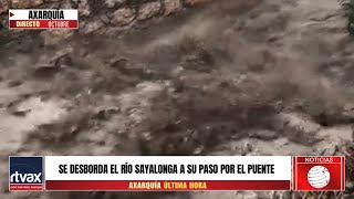 ÚLTIMA HORA • Desbordado el río Sayalonga a su paso por el Puente [upl. by Atinal]