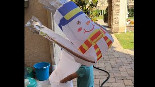 Fun with Wacky inflatable Tube Man Air Dancer Snowman [upl. by Eenimod]