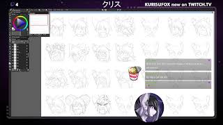 KurisuFox Illustrations Tuesday Night Kurisu Emote Art [upl. by Jeramie]