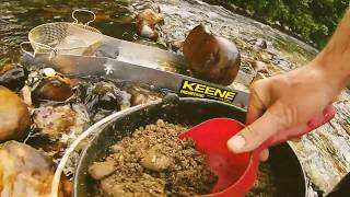 Sluicing flood gold Keene 51a mini sluice box test [upl. by Rama]