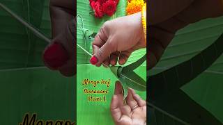 Indian festival Mongo leaf thoranam easy door wall mango leaf thoran mangoleaf decoration ideas [upl. by Leelahk517]