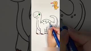 Lets Draw Cute Dinosaur [upl. by Cristin]