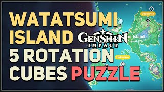 Watatsumi Island 5 Rotation Cubes Puzzle Genshin Impact [upl. by Aled]