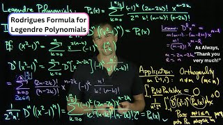 Rodrigues Formula for the Legendre Polynomials and Orthogonality [upl. by Ossie]